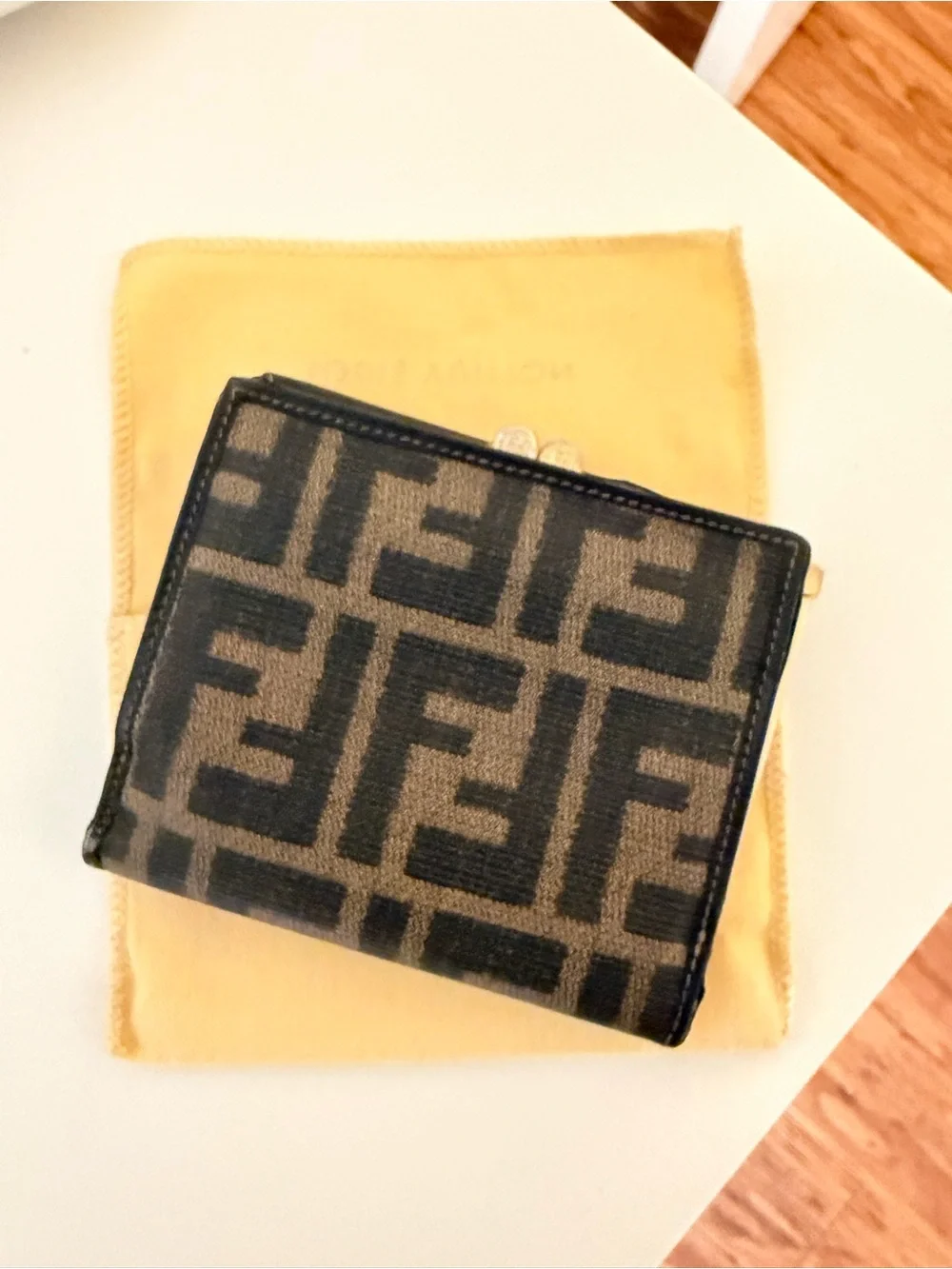 Vintage Fendi Brown & Black FF Canvas Wallet - Picture 8 of 8